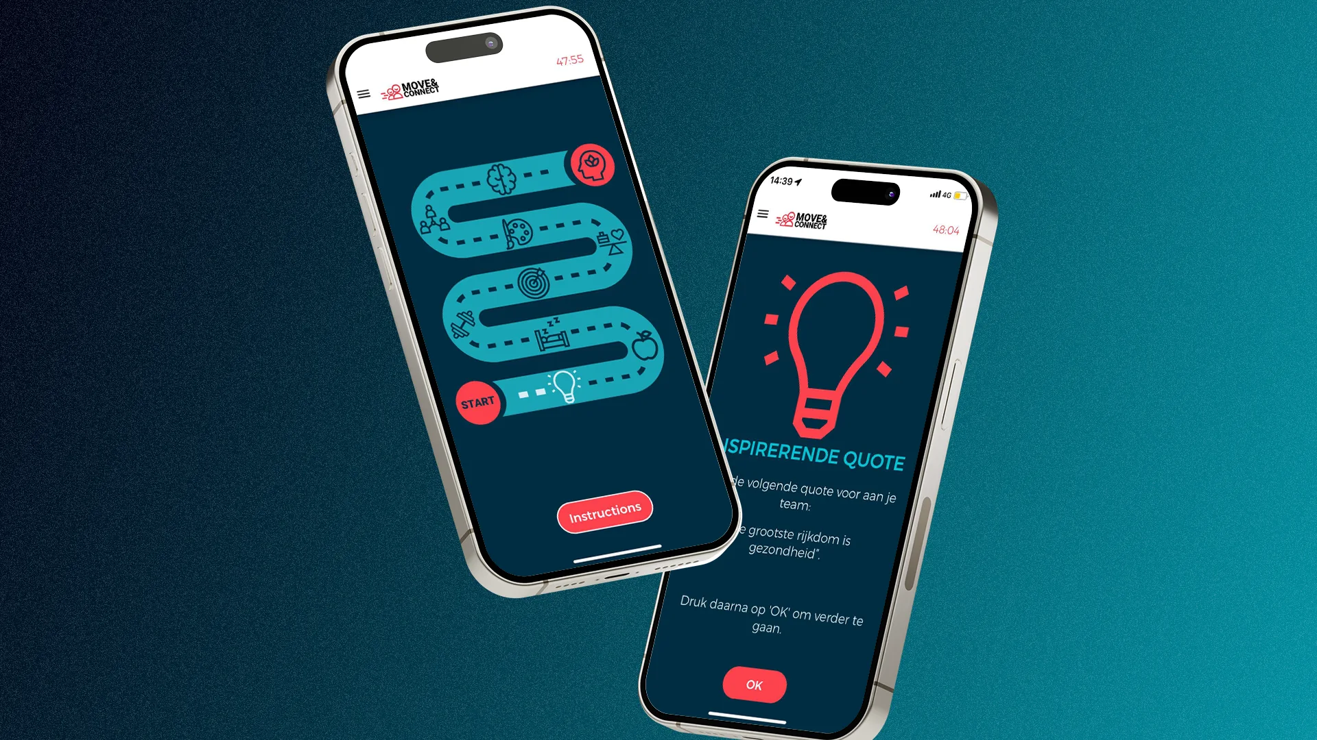 MOVE&CONNECT Mockup Twee Schermen