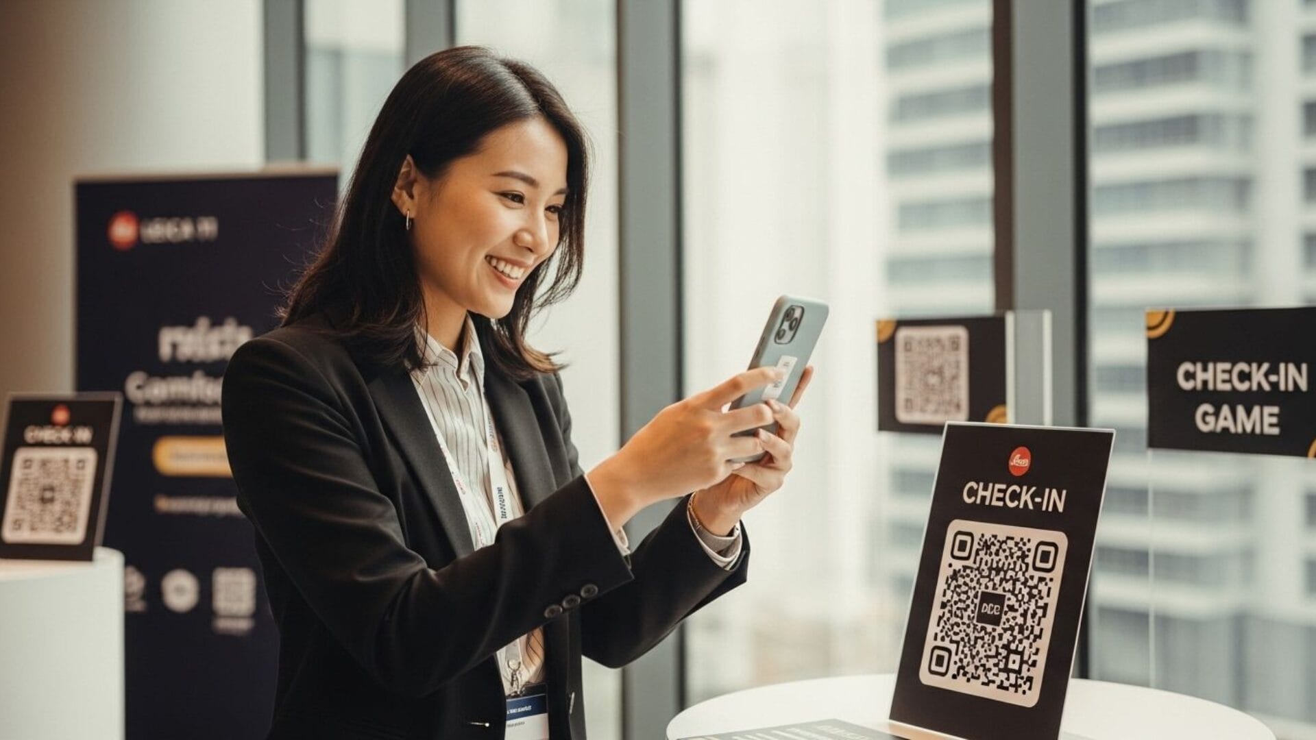 QR code check-in game
